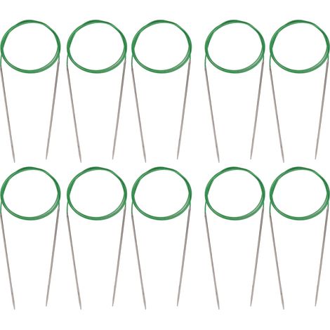 10pcs Circular Knitting Needle Multipurpose 100cm 39in Length Ring Stainless Steel Sweater Thread Loop Needle Set (1/5)