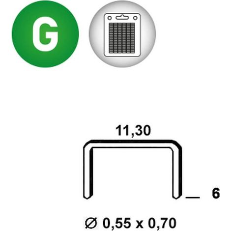 1 000 Agrafes Galvanisées Vx-06 - 11.30x6x0.55x0.7 mm - D-Work (1/5)