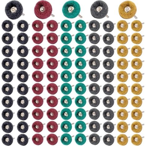 Confezione da 100 dischi abrasivi per lucidatura da 1" per utensili rotanti Proxxon Dremel con gambo da 1/8"