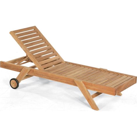 Sonnenpartner Columbus Sonnenliege Gartenliege Liege Teakholz natur 72x200 cm