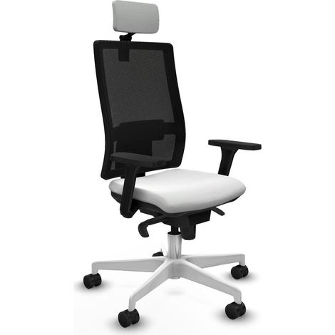 Piqueras y Crespo 3D026N2 Chaise de bureau blanc ergonomique (1/3)