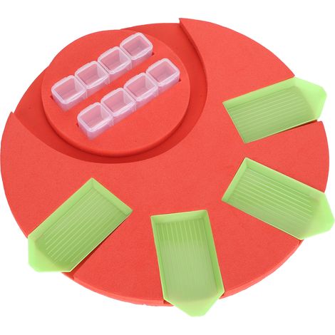 Accessoires pour la peinture diamant : kit de rangement 7 pièces pour adultes et enfants, comprenant un plateau, un pot et des outils pour peindre les pierres. (1/5)