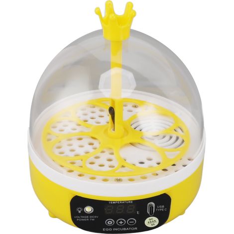 Mini incubateur à œufs pour la maison, contrôle automatique de la température et de l'humidité, mirage de 4 œufs, machine à éclore pour volailles (poulets, canards, pigeons), retournement manuel (1/5)