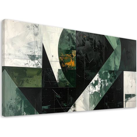 Stampe su Tela, Astrattismo forme verde grigio, 80x40 (1/5)