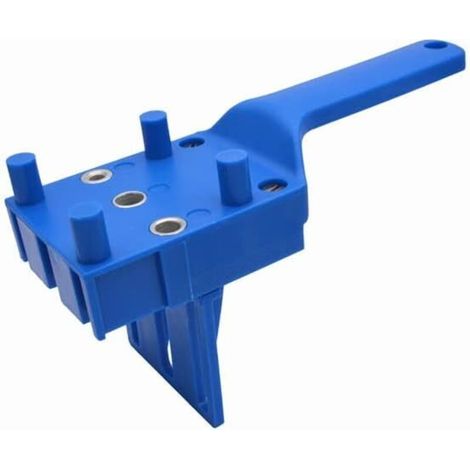 Localisateur de Trou de Perforation, positionneur de Trou Droit Portable Bleu, pour Le Travail du Bois, l'installation de Boutons de poignées sur Les Portes et Les tiroirs (1/4)
