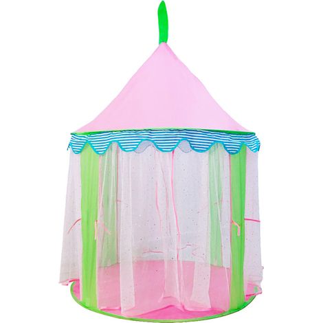 Kinderspielzelt + Tragetasche, Prinzessinnenschloss-Zelt, tragbares Pop-up-Tipi, für drinnen und draußen (1/4)
