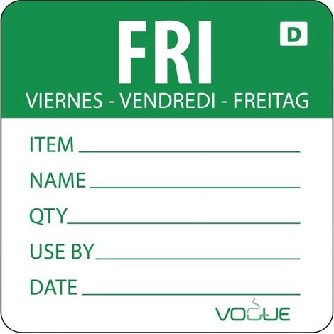250 étiquettes jours semaine solubles - Vogue