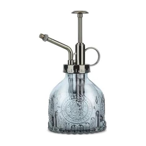 Glas-Pflanzensprüher, 200 ml, Retro-Stil mit Pumpe, Einhand-Sprühgerät/Spiegel für Gartenarbeit, Pflanzen, Garten, Reinigung, Alkohol-grau-bronzene Düse, 200 ml (1/5)