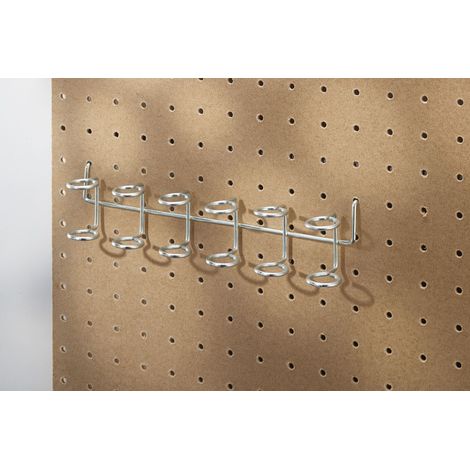Mottez – Barrette 6 outils en sachet de 1 – B261S – Crochet de rangement pour bois dur – Fixation murale – Idéal pour espaces confinés