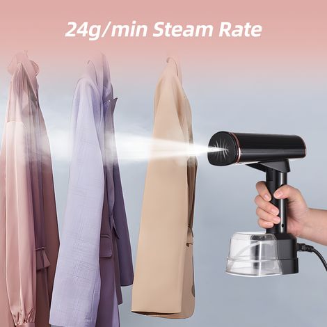 Cuiseur Vapeur à Main pour Vêtements 1500 Watts 20s Chauffage Rapide Anti-Rides Vêtements Jusqu'à 24g/min 2 Modes Réservoir d'eau 400ml Portable Pliable Tissu Voyage/Bureau à Domicile (1/5)