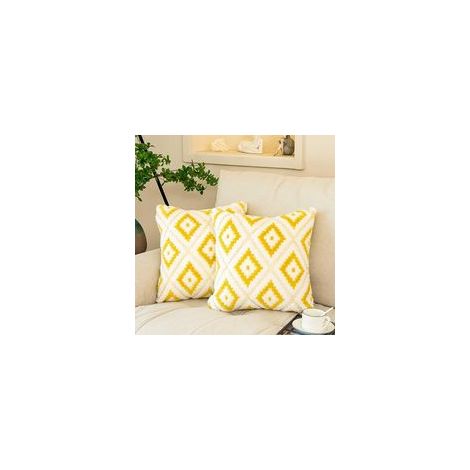 Housses de Coussin Peluche Jaune 45x45cm, Douces et Confortables pour Canapé et Lit Lot de 2
