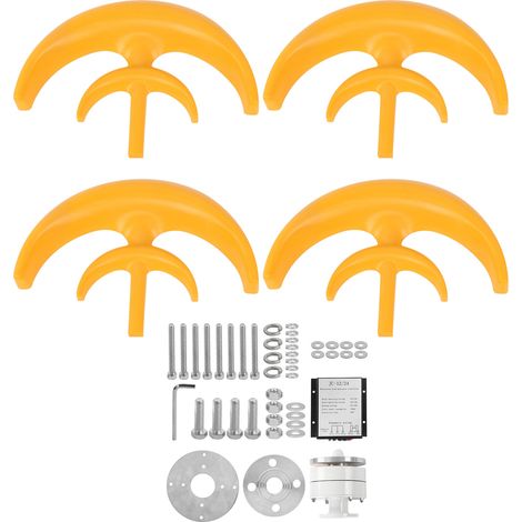Éolienne jaune en forme de lanterne, double couche, 4 pales, générateur 600W 12V, pièces détachées pour production d'énergie (1/5)