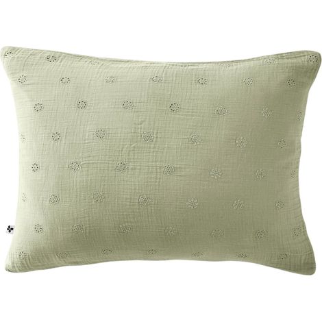 taie d'oreiller 50 x 70 cm gaze de coton gaïa boho eucalyptus (1/3)