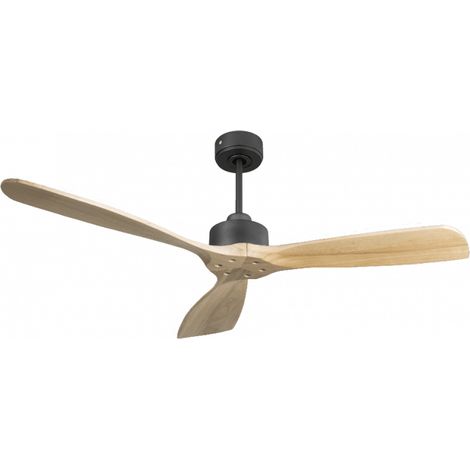 Modulo Slim de Klassfan - Ventilateur de plafond et destratificateur moteur DC basalte et bois clair 30 à 60 m²