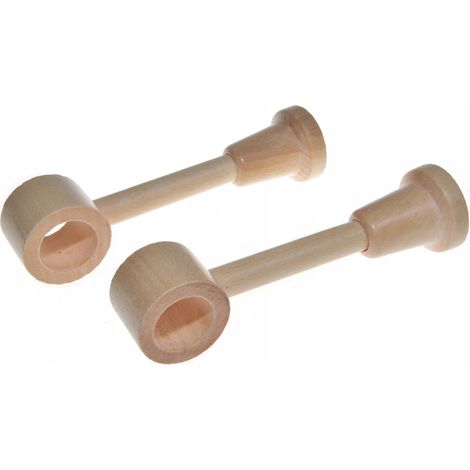 Soporte individual de madera para barra de cortina, diámetro 28 mm, pino, 2 unidades. (1/5)