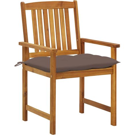 Lot de 8 Chaises de jardin et de camping avec coussins, Chaises de relaxation, Bois d'acacia solide OIB9122E (1/5)