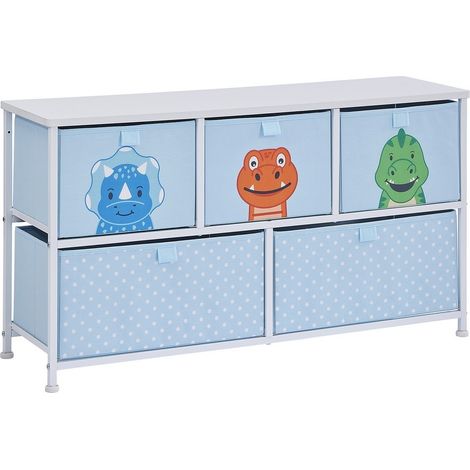 Dinosaur 5 Drawer Storage Chest - L29 x W45 x H21.5 cm