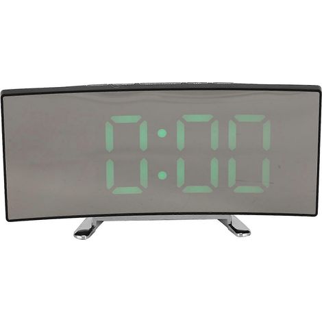 Réveil numérique avec écran LED incurvé de 7 pouces à luminosité réglable, idéal pour les chambres d'enfants, grands chiffres verts, réveil intelligent léger et fonction snooze. (1/5)
