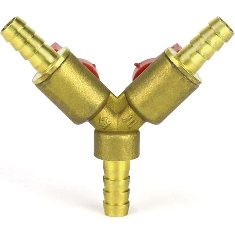 Connecteur de Tuyau 3 Voies séparateur, Alliage de Laiton et de Zinc, 10 mm Valve à Bille pour Eau, Huile et gaz pour arrosage de Jardin(1 pièce) (1/4)