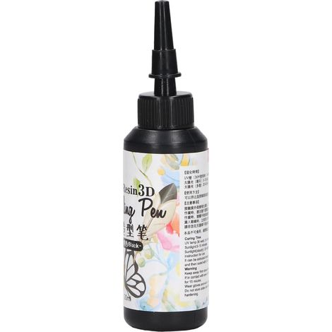 Stylo de stylisme en résine UV 20 ml, séchage rapide, liner 3D en résine UV, forme unique, pour le traçage et le dessin de contours, noir.