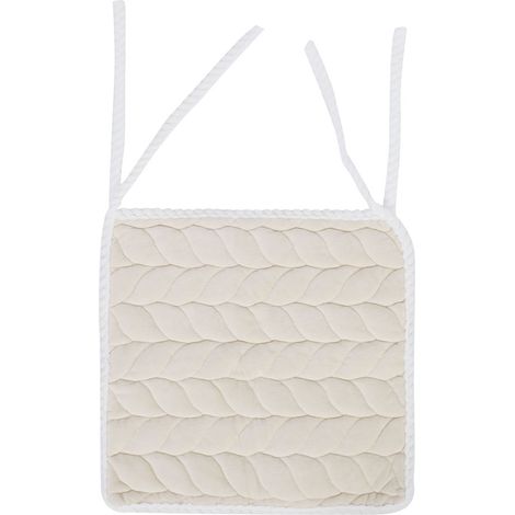 Coussin De Chaise Antidérapant - 40x40cm Polyester Lavable - Pour Salle À Manger Jardin Bureau - Blanc - 1 Pièce (1/5)