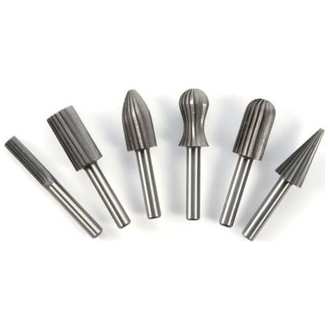 6pcs Grinder Rotary Burr Set 6mm Round Shank Wood Carving Tools (1/4)
