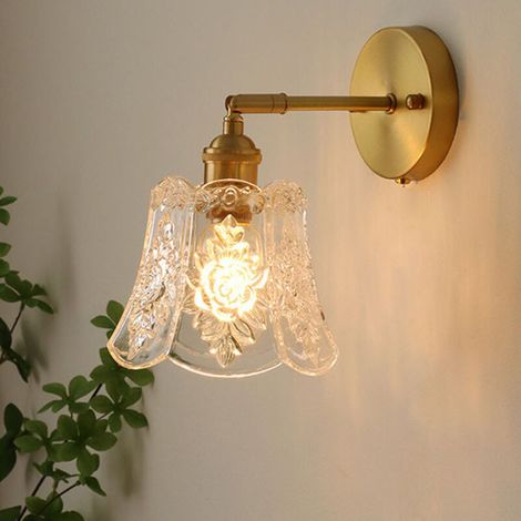 Applique murale rétro transparente E27 avec lumière chaude LED 4W, veilleuse, convient pour salon, chambre à coucher (1/5)