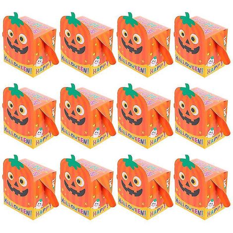 Lot de 12 boîtes de rangement en papier cadeau pour décorations d'Halloween (1/3)