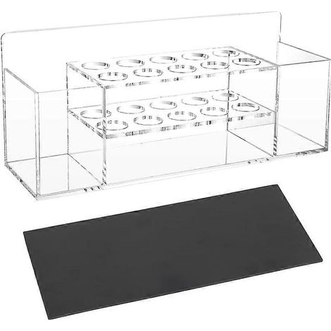 Magnetischer Whiteboardmarkerhalter aus transparentem Acryl mit 10 Fächern und Radiergummihalter. Stift-/Bleistifthalter. (1/5)