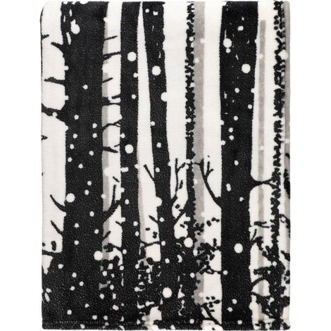 4living FOXY plaid nero bianco arancione 150 x 200 cm (1/2)