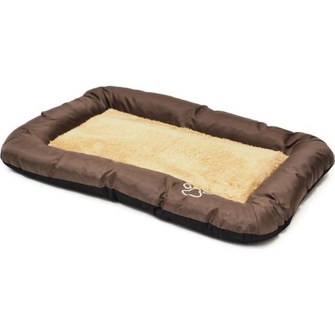 Matelas fourrure rembourré pour chien 70 x 47 cm Marron (1/4)