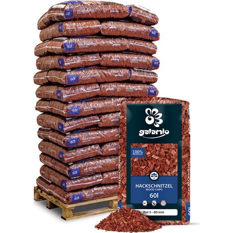 Galamio Holzhackschnitzel Rot 60l x 39 Sack 2340l