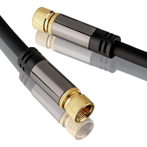 Cable de antena satelite HDTV 135 dB  tipo f macho 2 M Negro (1/4)