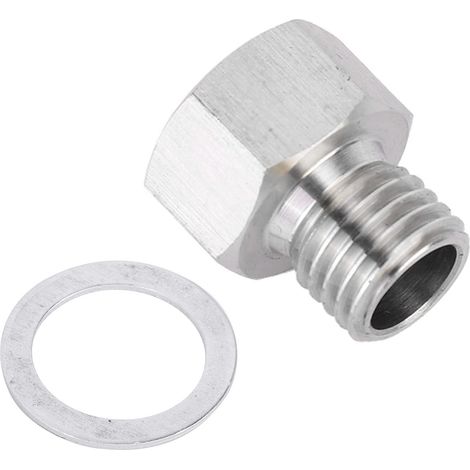Adaptateur de raccord métrique NPT 1/8 pouce femelle vers métrique M12 x 1,5 en acier inoxydable, raccord de tuyau d'air pour climatisation de voiture, Metric Fitting Adaptor avec rondelle (1/5)