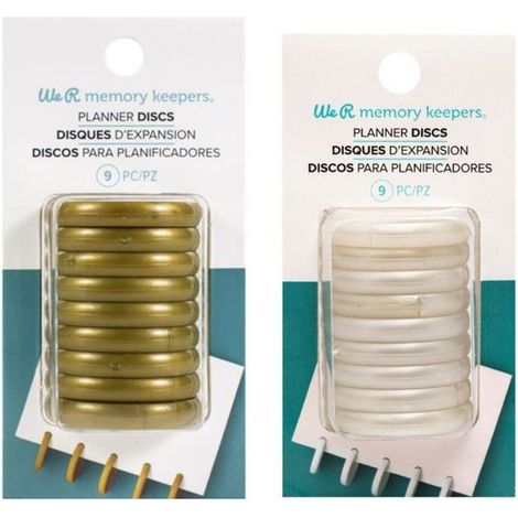 18 disques de reliure - Blanc + Or