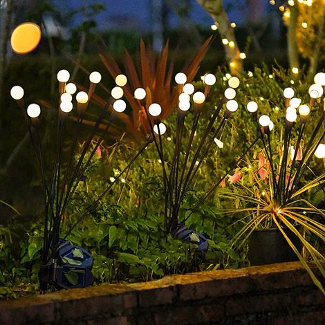 3 luces exteriores solares impermeables, ideales para patios y jardines, que crean ambiente, diseños decorativos, insertos para césped, 6 luces cálidas constantes. (1/2)