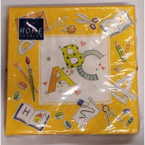 HOME FASHION - CONFEZIONE DI TOVAGLIOLIPER DECOUPAGE DA 20PZ 33X33CM - FANTASIA ALFABETO