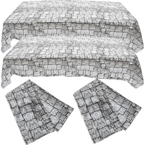 Nappe À Thème Médiéval Rectangulaire Lot De 4 avec Motif Brique pour Buffet Et Restaurant (1/5)