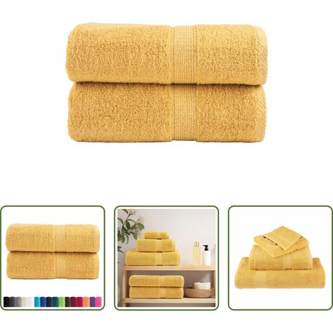 Baumwollhandtücher - Premium-Waschtücher SOLUND 2 Stk. Gold 30x30 cm 600 g/m² (1/5)