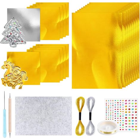 Feuille Metal a Repousser Feuilles Papier doré D'aluminium Artisanat (1/5)