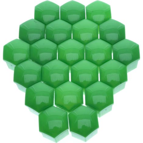 Cubre tornillos de llanta 19 mm verdes + extractor, 20 uds. (1/5)