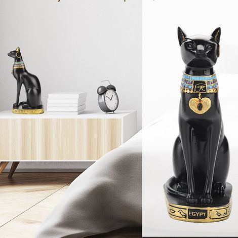 Statuette de Chat Égyptien en Résine - Décoration Maison et Cadeau Artisanal