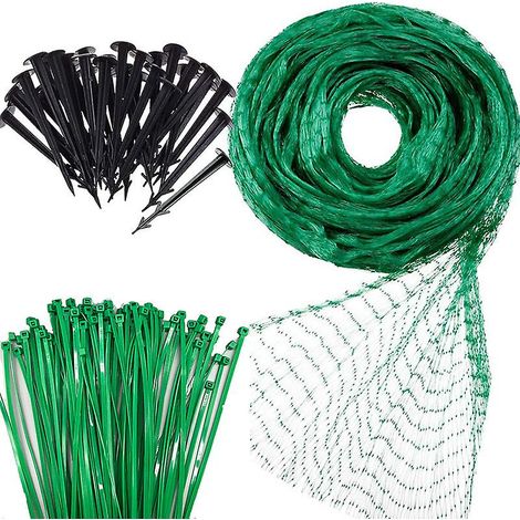 Polyethylen-Vogelschutznetz mit Befestigungspfählen, 20 Stäben, 50 Nylonseilen - 4 m x 10 m - Ideal zum Schutz von Gärten, Gemüsebeeten und Teichen (1/5)