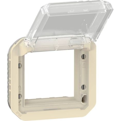 adaptateur - pour fonction mosaic - volet transparent - composable - beige - legrand plexo 069838l (1/4)