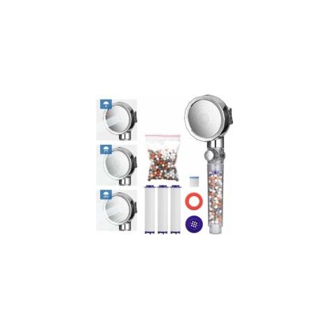 Soffione doccia anticalcare con filtro e 3 modalità - Soffione doccia universale ad alta pressione per il risparmio idrico - Crezuo (1/4)