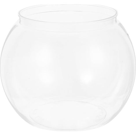 1 Bocal à poisson transparent, Design lotus, Plastique incassable, Pour bureau et salon