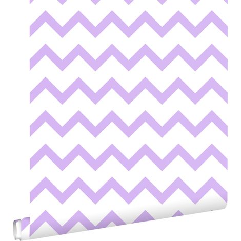 papier peint chevrons violet et blanc  - ESTAhome