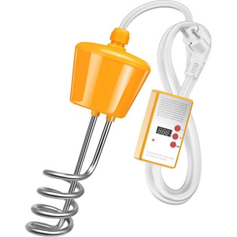Chauffage flottant pour piscines et baignoires gonflables, 3000/2500 W, jaune, avec thermomètre LED et prise compatible pour spa ou usage domestique-AquaForge (1/5)
