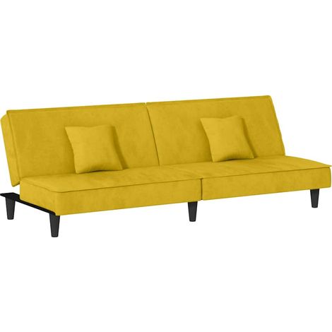 Canapé Sofa-lit jaune Velours (1/5)