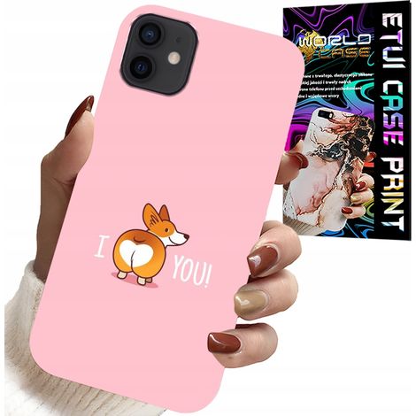 Hülle für iPhone 12 – lustiges Muster, „Ich liebe dich“-Hundehülle (1/5)